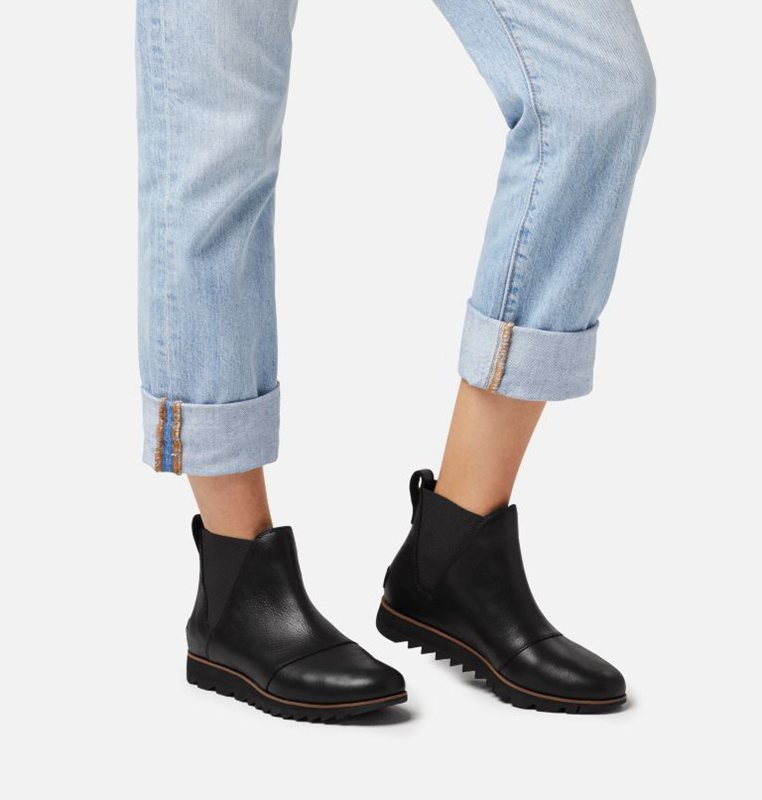 Sorel Dam Stövlar Svarta - Harlow™ Chelsea Låga - UPJ-236540